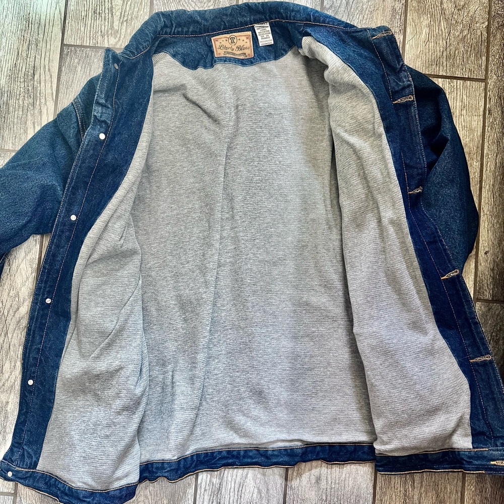 Liberty Blues Men's Big & Tall Blue Denim Jacket with Cozy Lined Interior - Picture 7 of 8